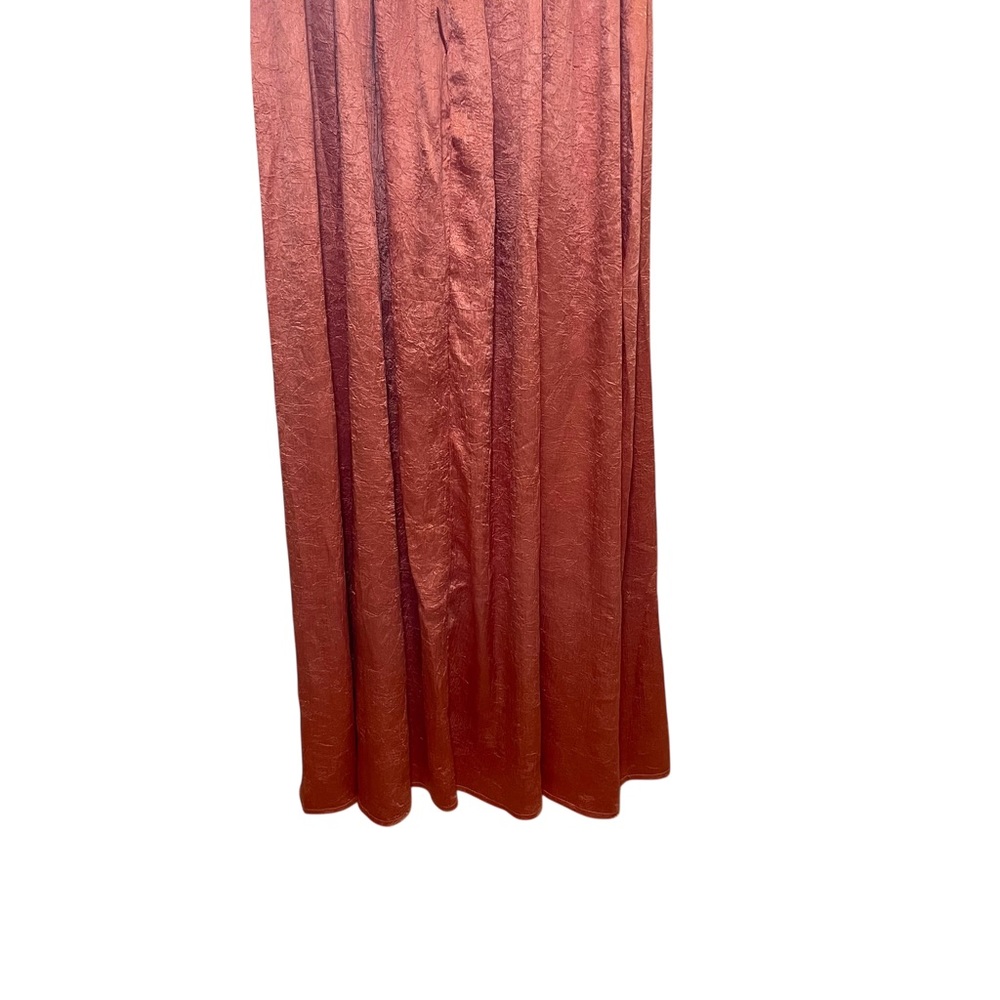 ASOS DESIGN crushed satin smocked bodice maxi dress in copper women’s Size 4 - Picture 5 of 9